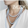 Set Collar Triple Aretes Pulsera Zvezda Plata 0.925 Mujer Azul