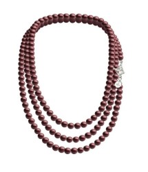 Set Collar Triple Aretes Pulsera Zvezda Plata 0.925 Mujer Vino