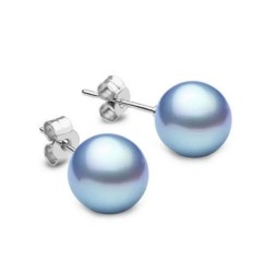 Collar aretes y pulsera Perlas de cristal Azul Claro plata .925 Zvezda