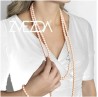 Collar aretes y pulsera Perlas de cristal Beige plata .925 Zvezda