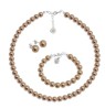 Set Collar Aretes de Poste Pulsera Zvezda Plata 0.925 Mujer Dorado