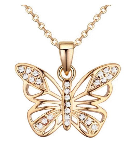Dije con cadena Ocean Heart, Baño oro blanco, 18K, AC15-447