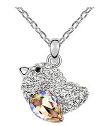 Dije con cadena Ocean Heart, Baño oro blanco, 18K, ACJ7-14-83