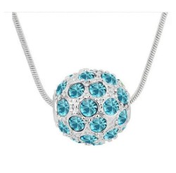 Dije con cadena Ocean Heart, Baño oro blanco, 18K, AC16-109