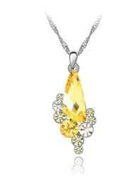 Dije con cadena Ocean Heart, Baño oro blanco, 18K, AC16-282