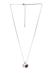 Dije con cadena Ocean Heart, Baño oro blanco, 18K, AC16-495