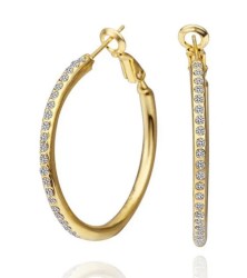 Arracadas Ocean Heart, Baño oro amarillo, 18 K, ACJ6-14-77