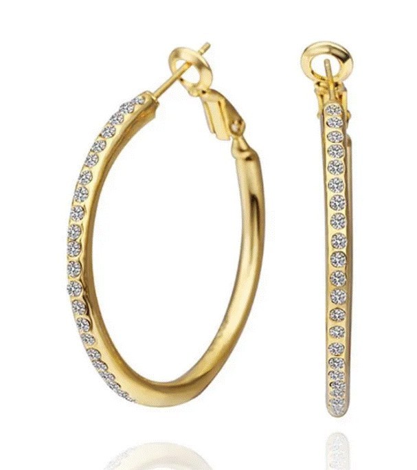 Arracadas Ocean Heart, Baño oro amarillo, 18 K, ACJ6-14-77