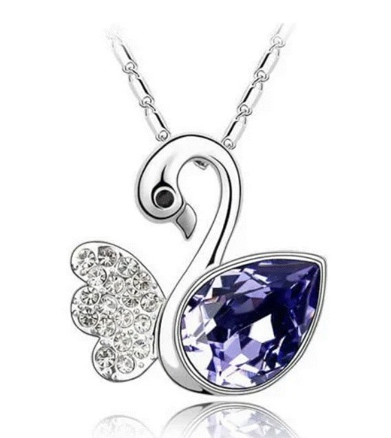 Dije con cadena Ocean Heart, Baño oro blanco, 18K, AC16-257