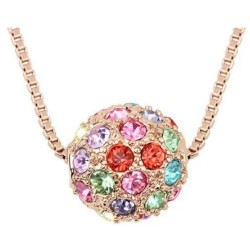 Dije con cadena Ocean Heart, Baño oro rosa, 18K, AC16-374