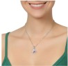 Dije con cadena Ocean Heart, Baño oro blanco, 18K, AC18-84
