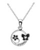 Dije con cadena Ocean Heart, Baño oro blanco, 18K, AC16-417
