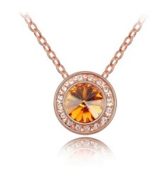 Dije con cadena Ocean Heart, Baño oro rosa, 18K, AC16-59