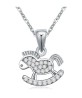 Dije con cadena Ocean Heart, Baño oro blanco, 18K, ACA8-14-87