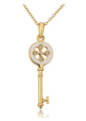 Dije con cadena Ocean Heart, Baño oro amarillo, 18K, ACM5-14-10