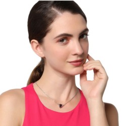 Collar Ocean Heart, Baño oro blanco, 18K, ACA8-13-31