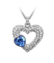 Dije Ocean Heart, Baño oro blanco, 18K, OH16-78