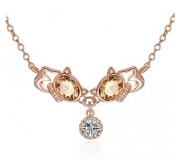 Collar Ocean Heart, Baño oro rosa, 18K, AC16-728