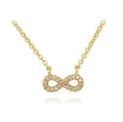 Collar Iduna dorado con dije infinito hecho de chapa de oro dorado 18K