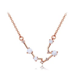 Collar Hera constelación Acuario rosegold de chapa de oro rosa 18K.