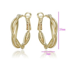 Arracadas Para Dama Trenzadas De Oro 14K Laminado Dorado