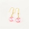 Aretes Para Dama Cristal Cristal Oro 14k Laminado Rosa