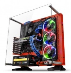 Gabinete Thermaltake Core P3 SE Red Edition con Ventana LED RGB, Mi...