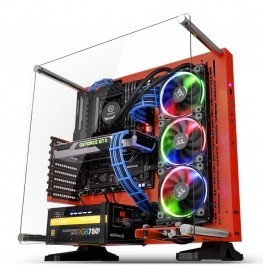 Gabinete Thermaltake Core P3 SE Red Edition con Ventana LED RGB, Mi...