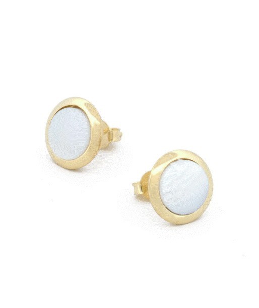 Aretes Circulo Bisel Abulón 0.8 cm 10k