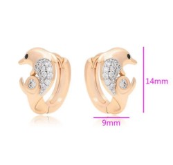 Arracadas Niña / Adulto Delfin Cristales Oro 18K Laminado Dorado
