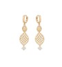 Aretes Colgantes Con Cristales Austriacos Oro 14K Laminado Dorado