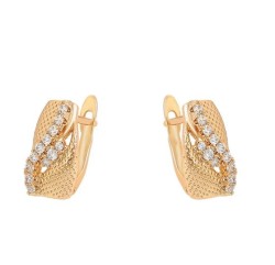 Aretes para Dama con Cristal Austriaco Oro 14K Laminado Dorado