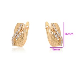 Aretes para Dama con Cristal Austriaco Oro 14K Laminado Dorado