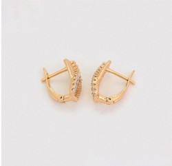 Aretes para Dama con Cristal Austriaco Oro 14K Laminado Dorado