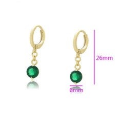 Aretes Con Esmeralda, Amatista, Rubí, Swarovski Oro 14K Lam Esmeralda