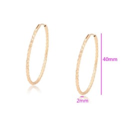 Arracadas Facetadas Diamantadas 4cm Med Oro 18K Laminado Dorado