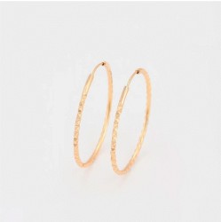 Arracadas Facetadas Diamantadas 4cm Med Oro 18K Laminado Dorado