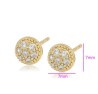 Aretes Broquel Bola de Fuego Cristales Oro 14K Laminado Dorado