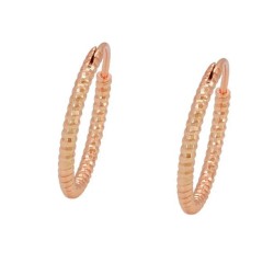 Arracadas Diamantadas Dama Medianas Oro Rosa 14K Laminado