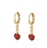 Aretes Con Esmeralda, Amatista, Rubí, Swarovski Oro 14K Lam Rojo
