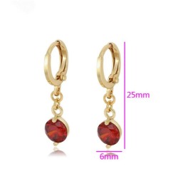 Aretes Con Esmeralda, Amatista, Rubí, Swarovski Oro 14K Lam Rojo