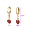 Aretes Con Esmeralda, Amatista, Rubí, Swarovski Oro 14K Lam Rojo