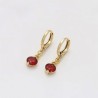 Aretes Con Esmeralda, Amatista, Rubí, Swarovski Oro 14K Lam Rojo