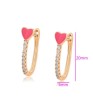 Arracadas Cristales Austriacos Corazón Rosa Oro 18K Laminado Dorado