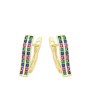 Aretes Dama Churumbela Zafiro, Rubí y Esmeralda Oro 14K Lam Dorado