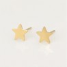 Aretes Broqueles Estrella Pulidos Dama Niña Oro 14K Laminado Dorado