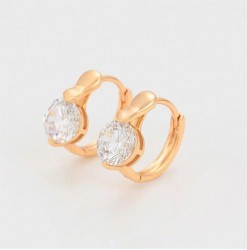 Arracadas Cristales Austriacos Niña o Adulto Oro 18K Laminado Dorado