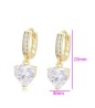 Aretes Arracadas Corazón Cristales Austriacos Oro 14K Laminado Dorado
