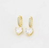 Aretes Arracadas Corazón Cristales Austriacos Oro 14K Laminado Dorado