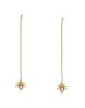 Aretes Largos Araña Colgante Con Cristales Oro 14K Laminado Dorado